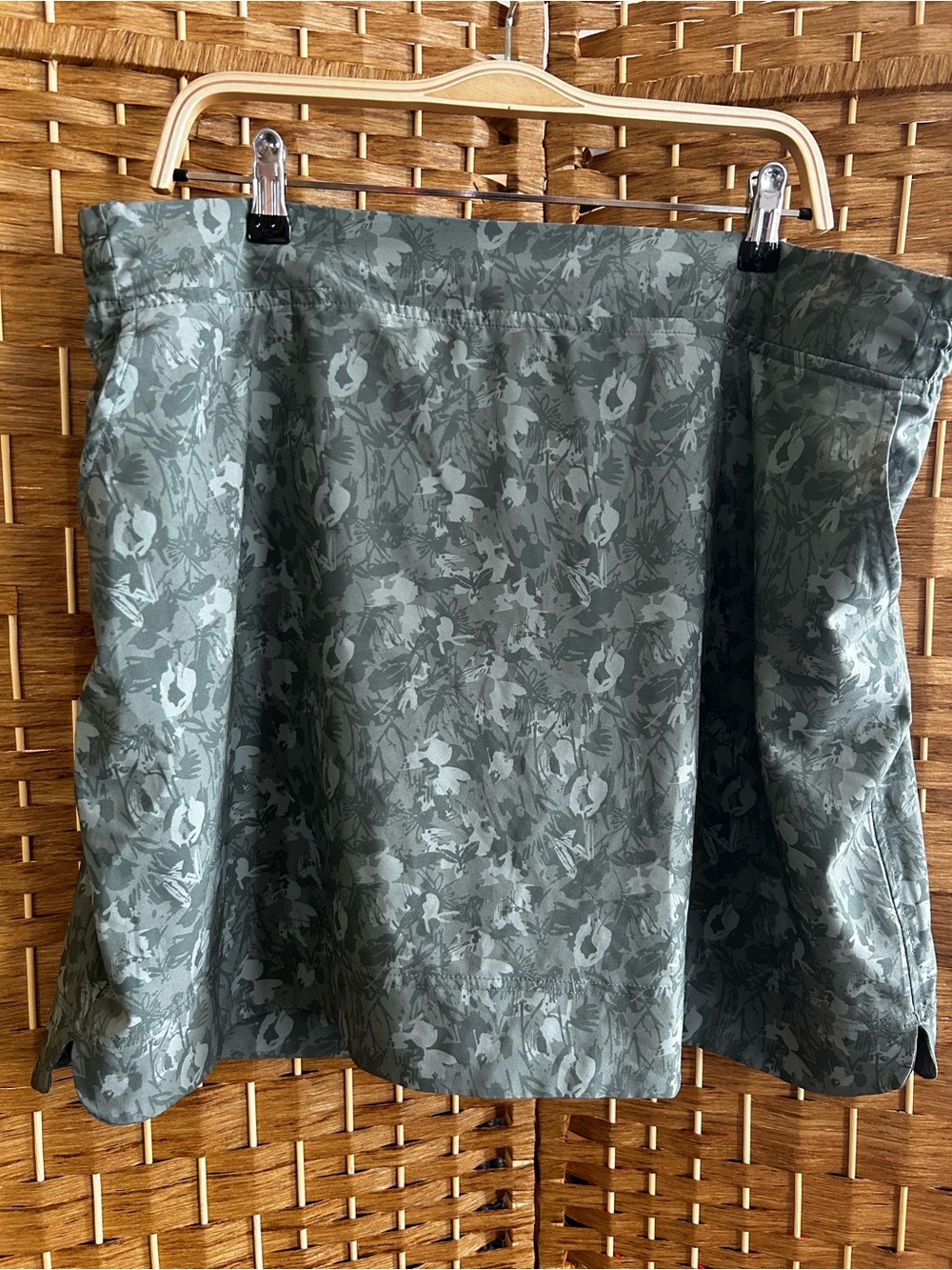 ☀️UPF 50+ Active Skort Gray Floral Print Built-In Shorts ZeroXposur XXL